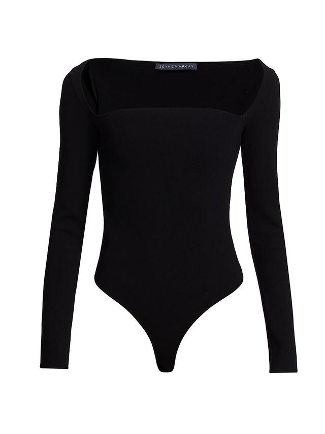 Womens Long-Sleeve Knit Bodysuit Product Image