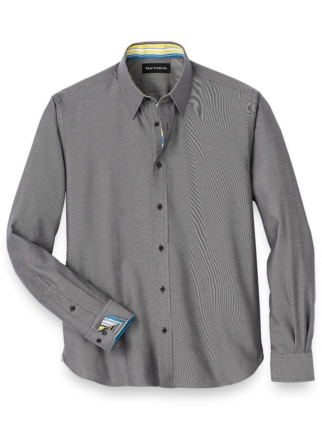 Slim Fit Cotton Solid Casual Shirt With Contrast Trim Product Image