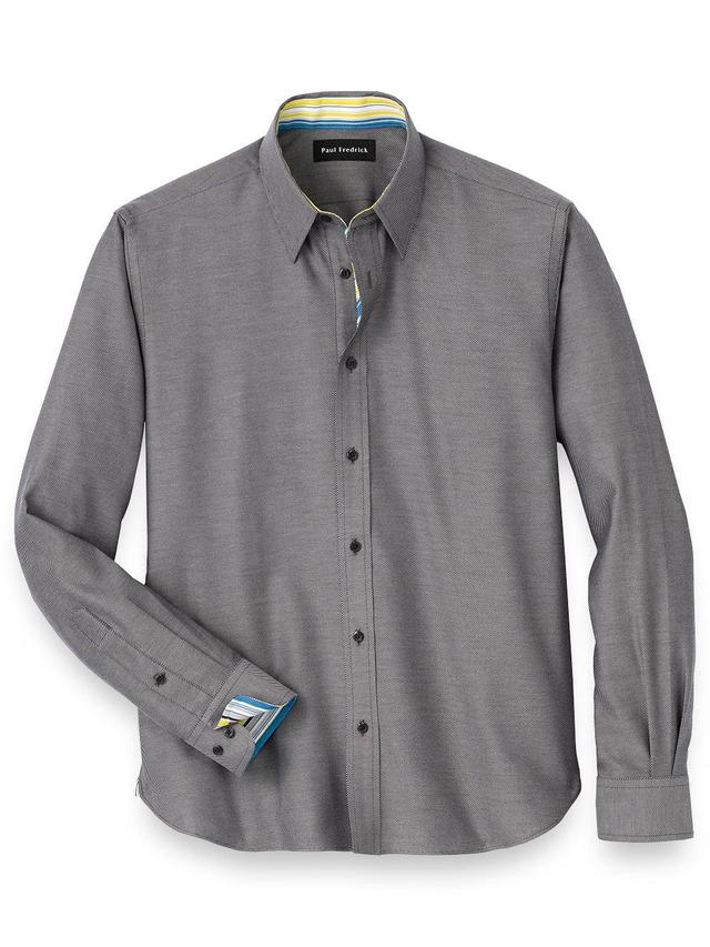 Slim Fit Cotton Solid Casual Shirt With Contrast Trim Product Image