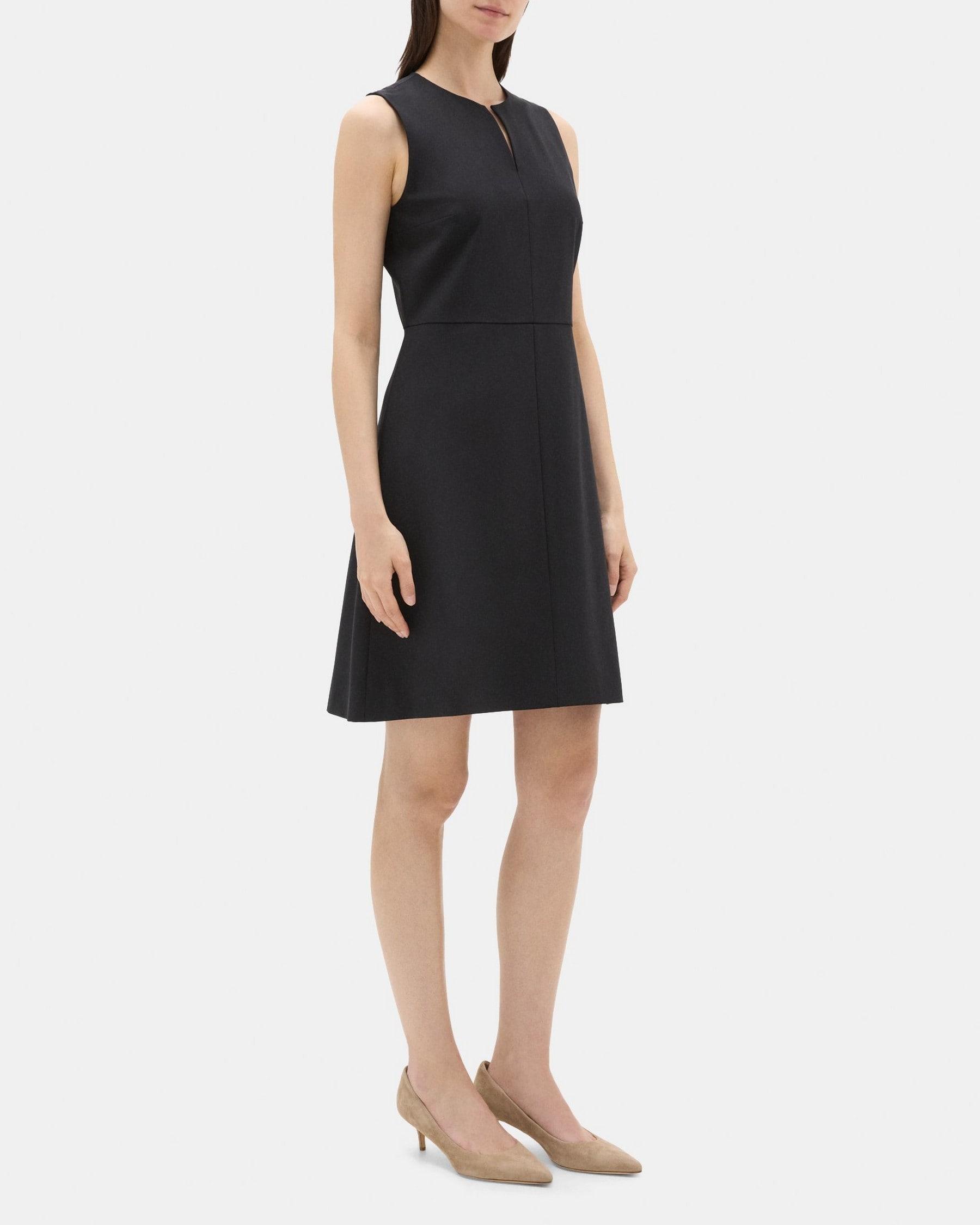 Split Front Dress In Sevona Stretch Wool Product Image