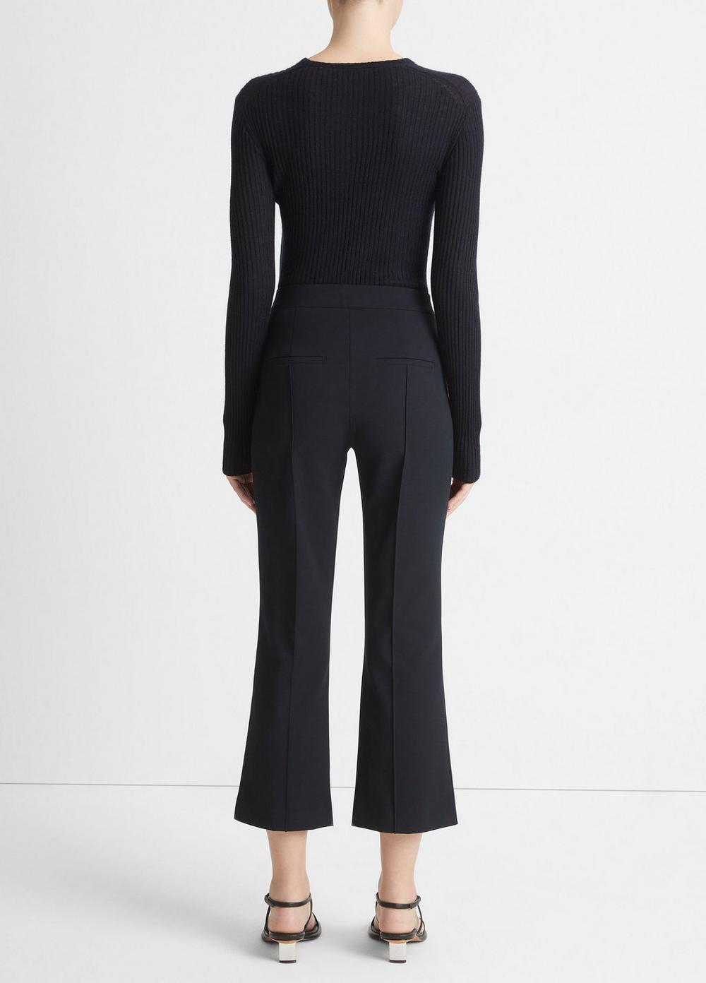 Mid-Rise Pintuck Crop Flare Pant Product Image