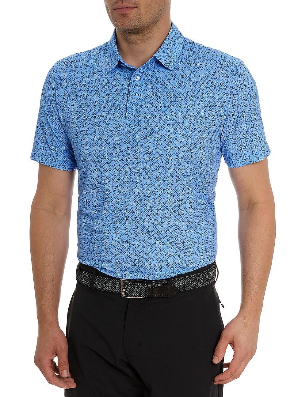 Mens Sandzabar Geometric Polo Shirt Product Image