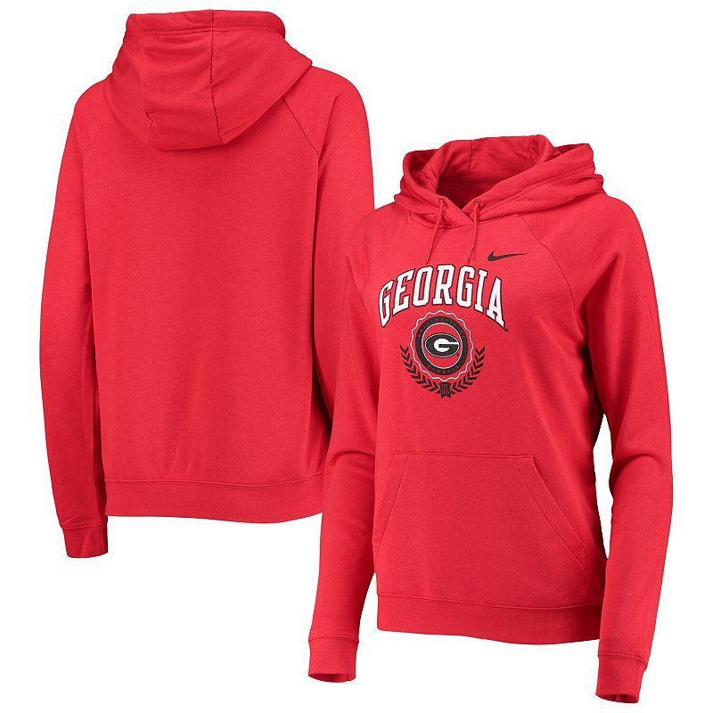 Womens Nike Georgia Bulldogs Varsity Fleece Tri-Blend Raglan Pullover Hoodie Product Image