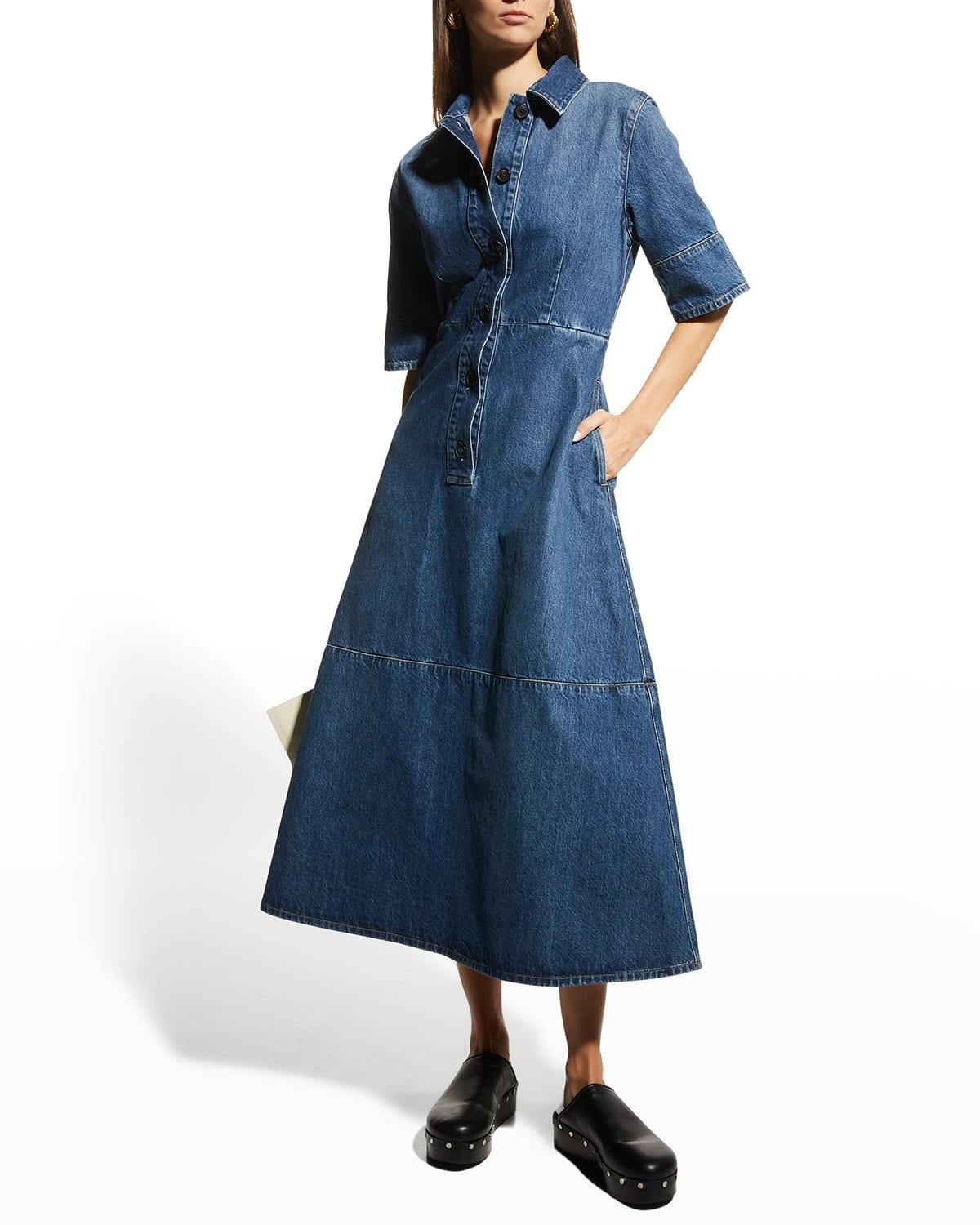 Womens Denim Shirtdress Product Image