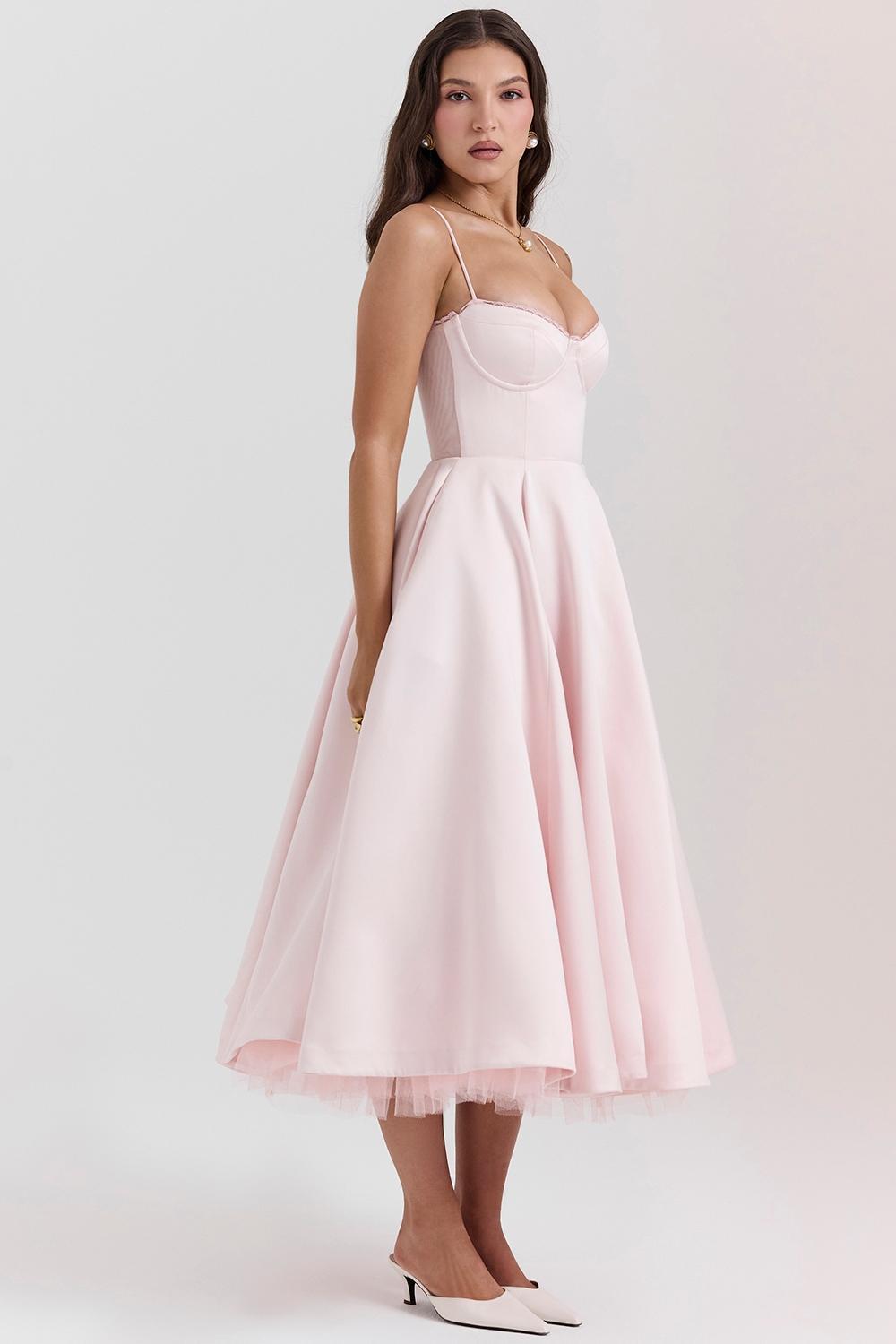 Mademoiselle Ballerina Pink Midi Dress Product Image