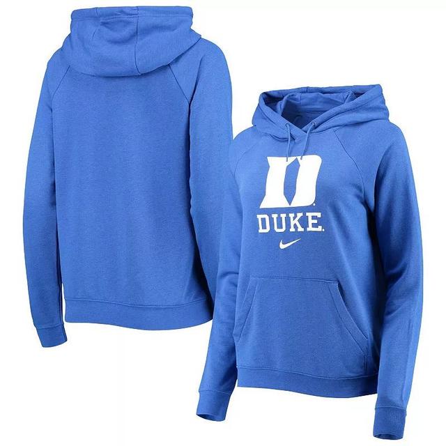 Womens Nike Royal Duke Devils Varsity Fleece Tri-Blend Raglan Pullover Hoodie Product Image