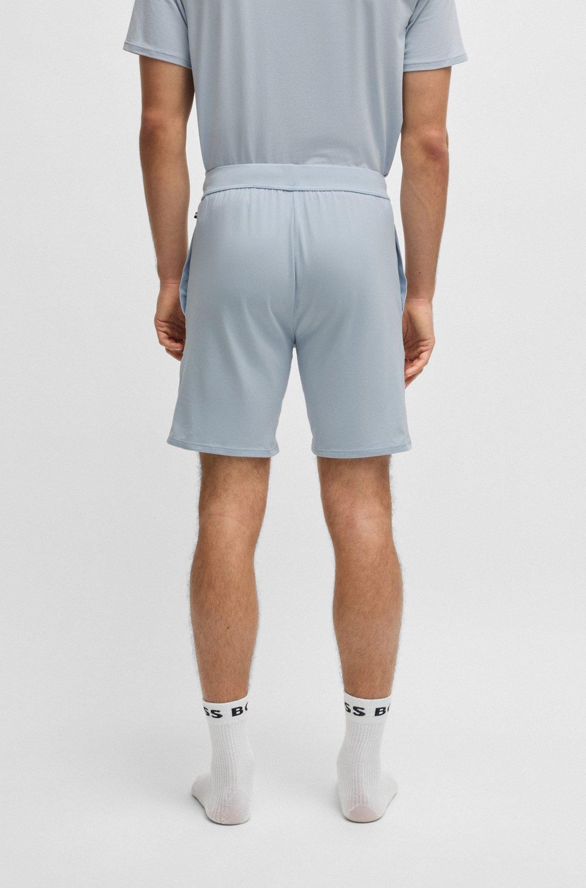 Stretch-cotton pajama shorts with logo print Product Image