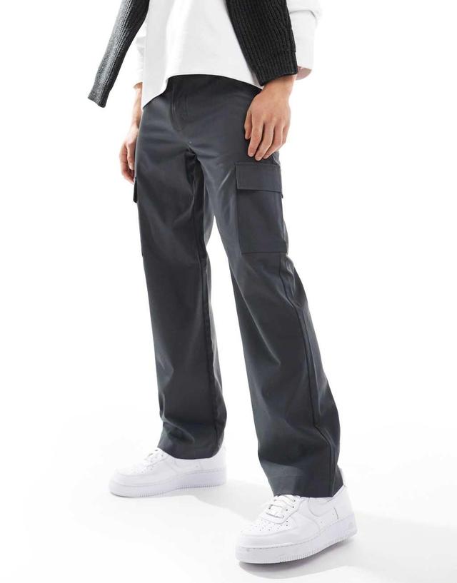 ONLY & SONS loose fit smart cargo pants in charcoal Product Image