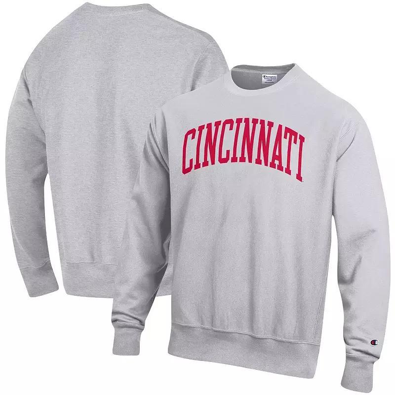 Mens Champion Heathered Gray Cincinnati Bearcats Arch Reverse Weave Pullover Sweatshirt Product Image