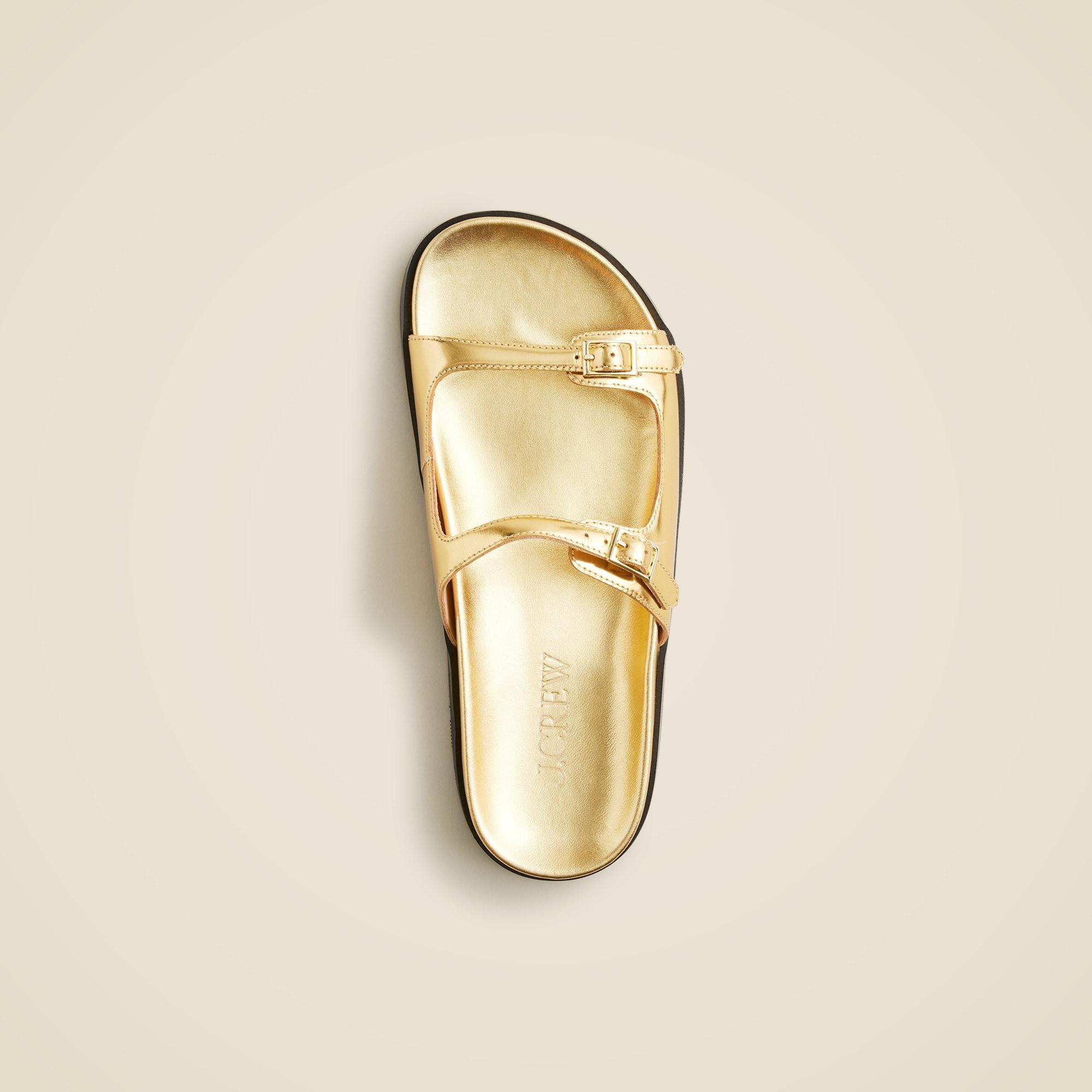 Colbie buckle sandals in metallic leather Product Image