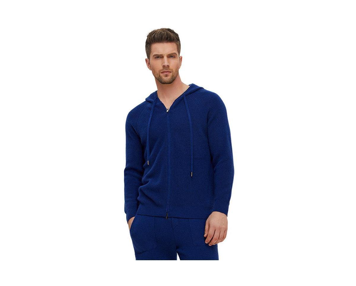 Bellemere New York Mens Bellemere Ribbed Cashmere Full Zipper Hoodie Product Image