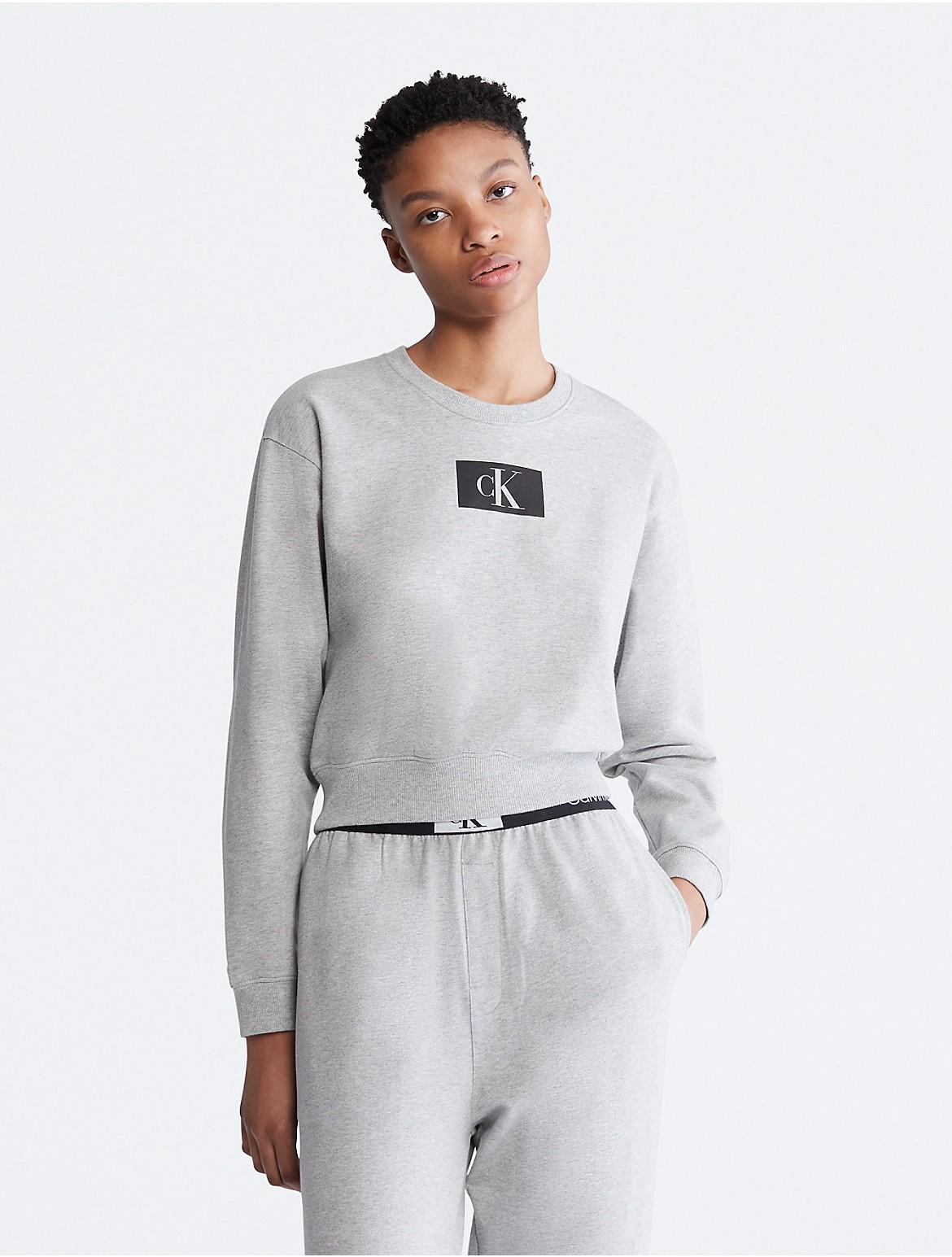 Calvin Klein Womens Calvin Klein 1996 Lounge Sweatshirt - Grey - L Product Image