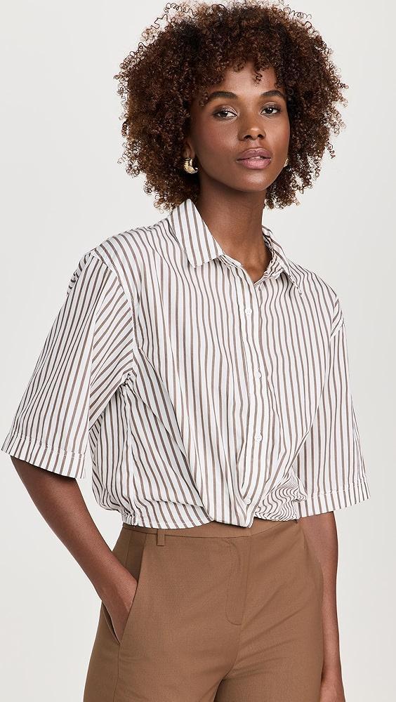 Stateside 80s Poplin Striped Twist Shirt | Shopbop Product Image