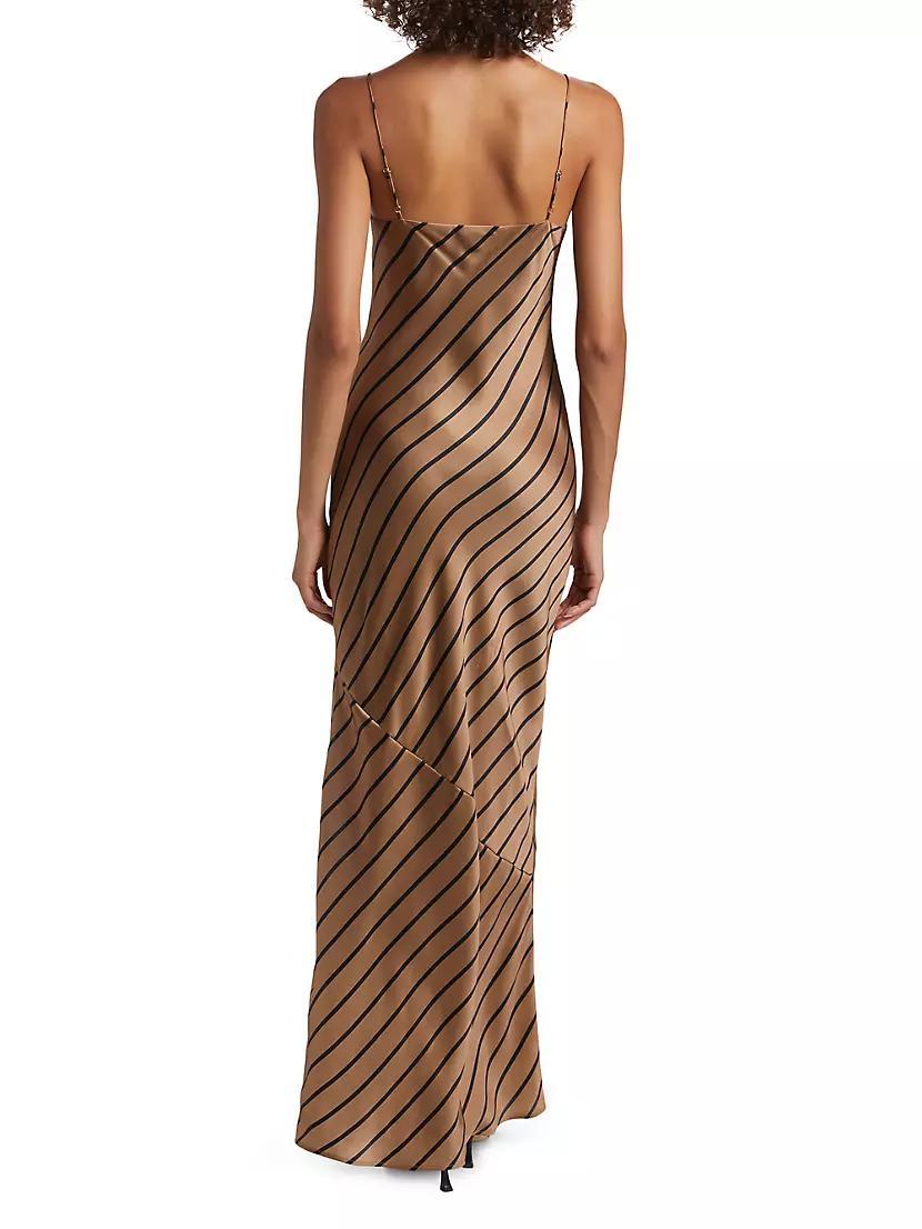 Raven Stripe Silk Slip Gown Product Image