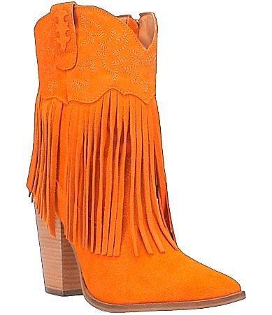 Dingo Crazy Train Fringe Suede Western Boots Product Image