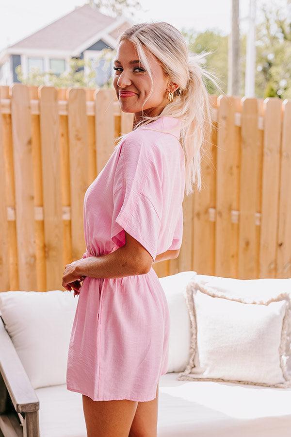 Colorful Coastline Romper in Pink Product Image