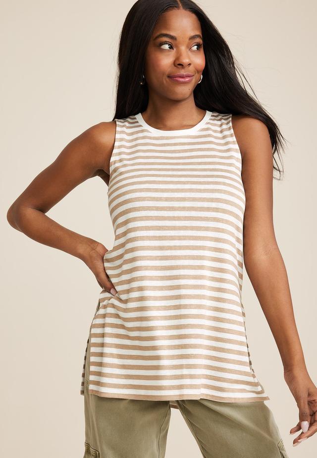 24/7 Striped Tunic Tank Top Product Image