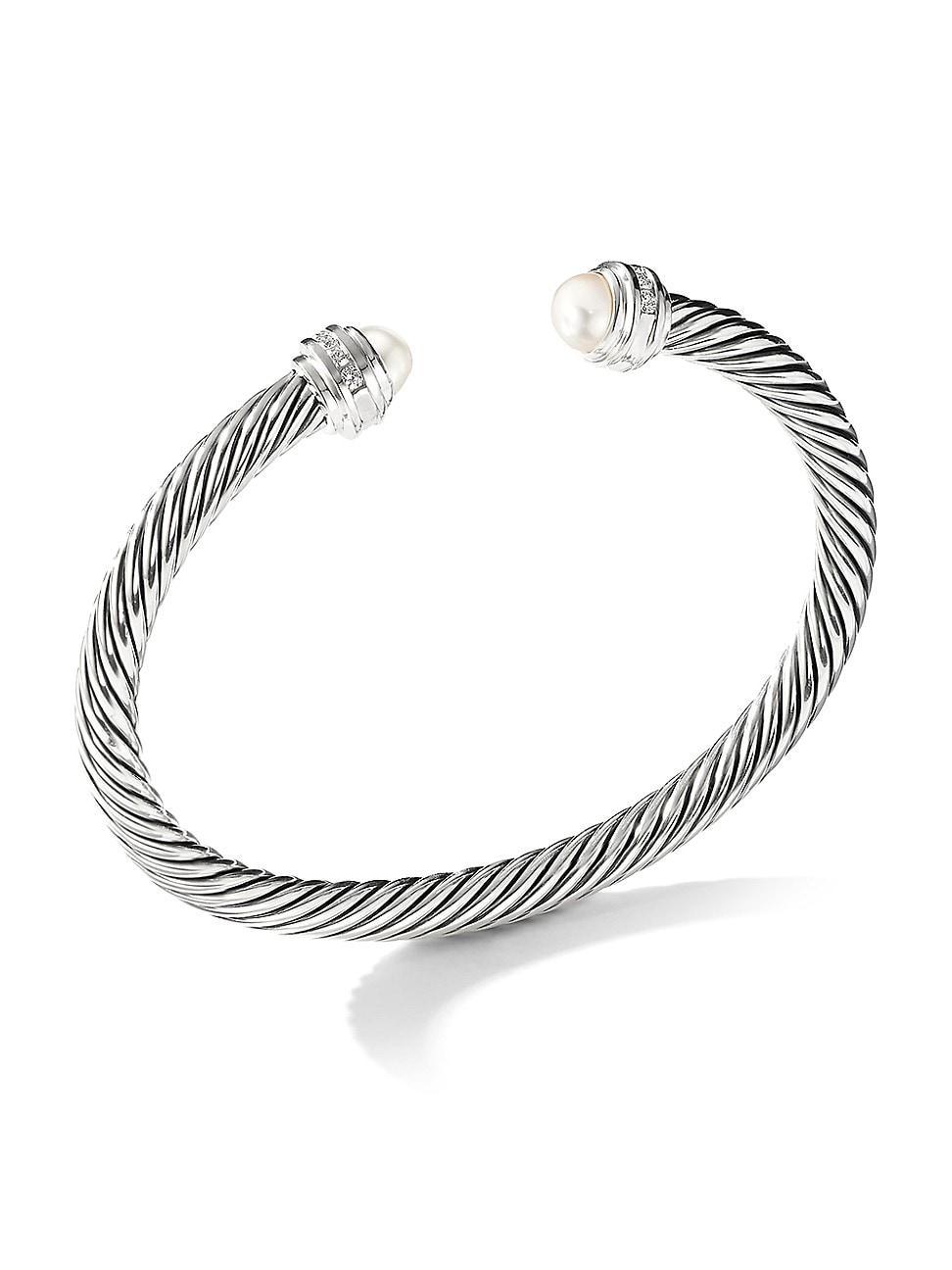 Womens Cable Classics Bracelet With Pearls & Diamonds Product Image