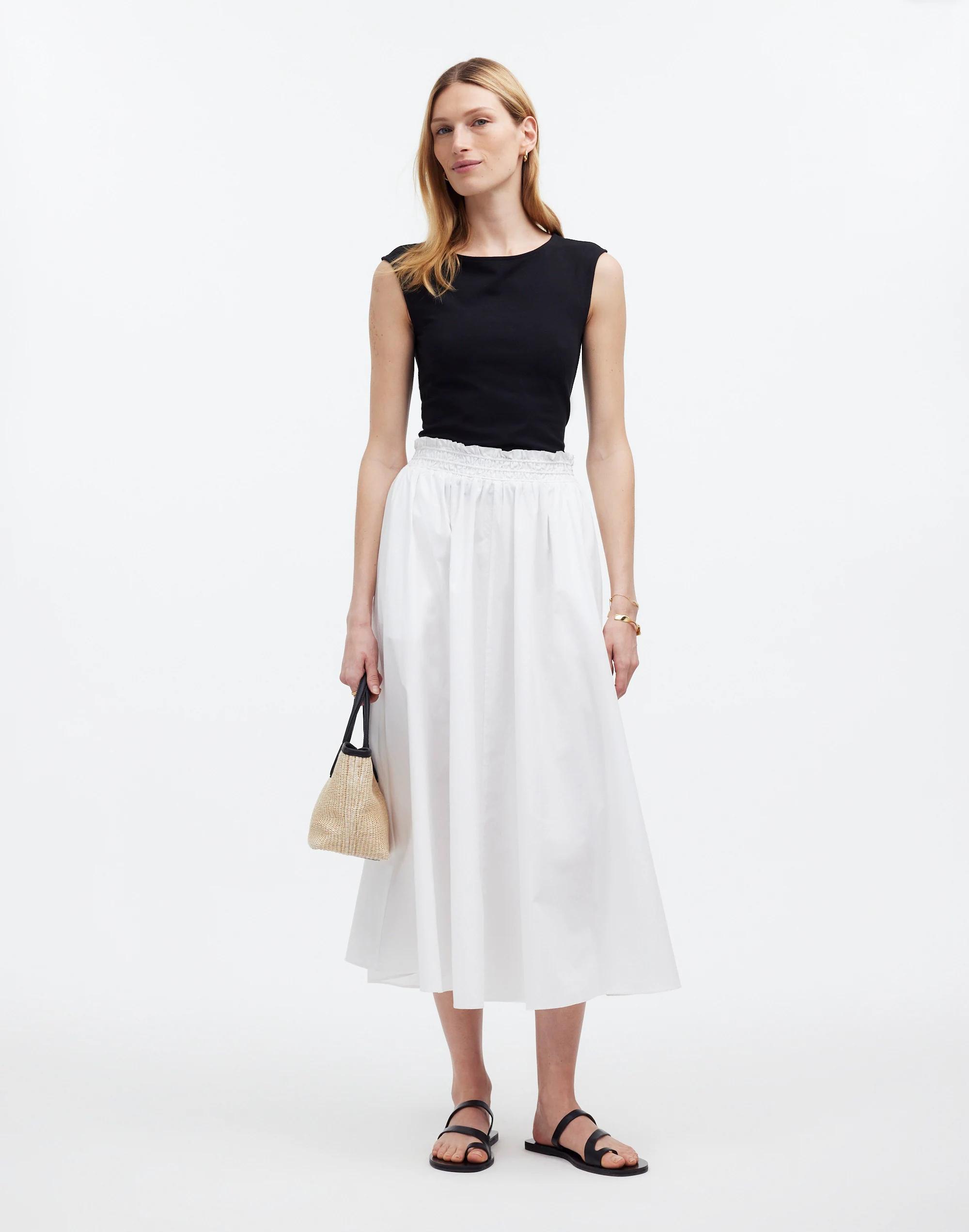 Pull-On Paperbag Midi Skirt Product Image