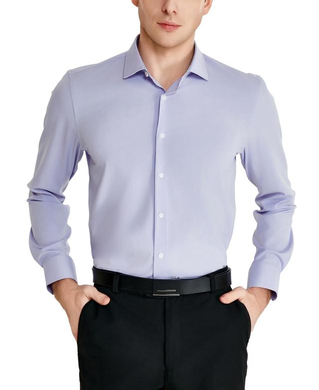 Tallia Mens Slim-Fit Solid Poplin Dress Shirt Product Image