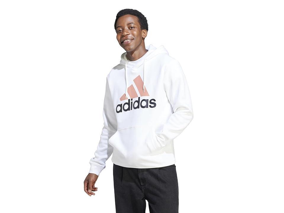 Mens adidas Essential Big Logo Fleece Hoodie Better Red Product Image