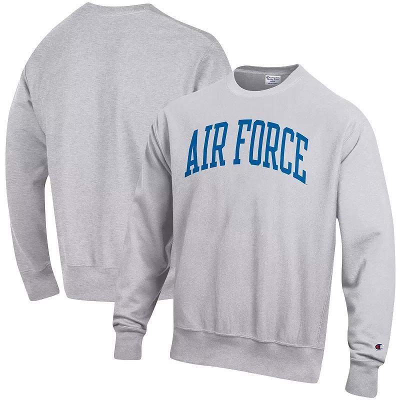 Mens Champion Heathered Gray Air Force Falcons Arch Reverse Weave Pullover Sweatshirt Product Image