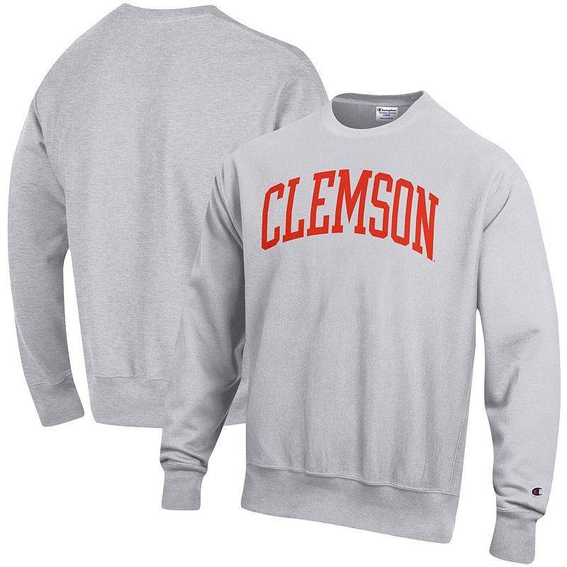 Mens Champion Heathered Gray Clemson Tigers Arch Reverse Weave Pullover Sweatshirt Product Image