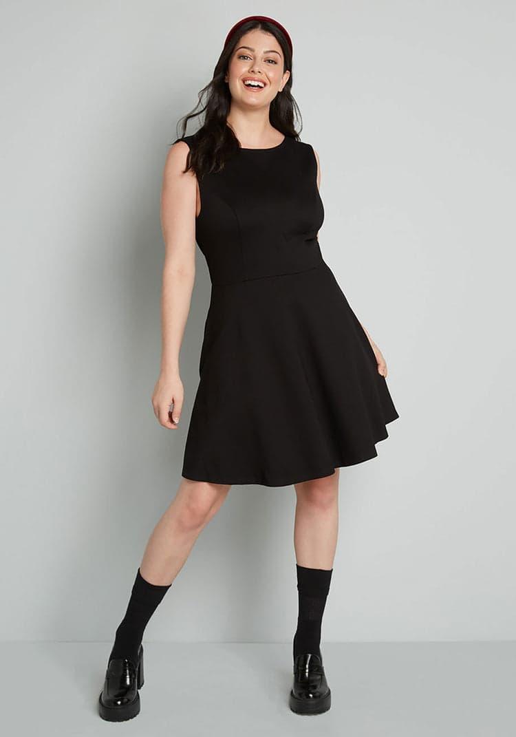 Black Bow Affair Fit And Flare Dress Product Image