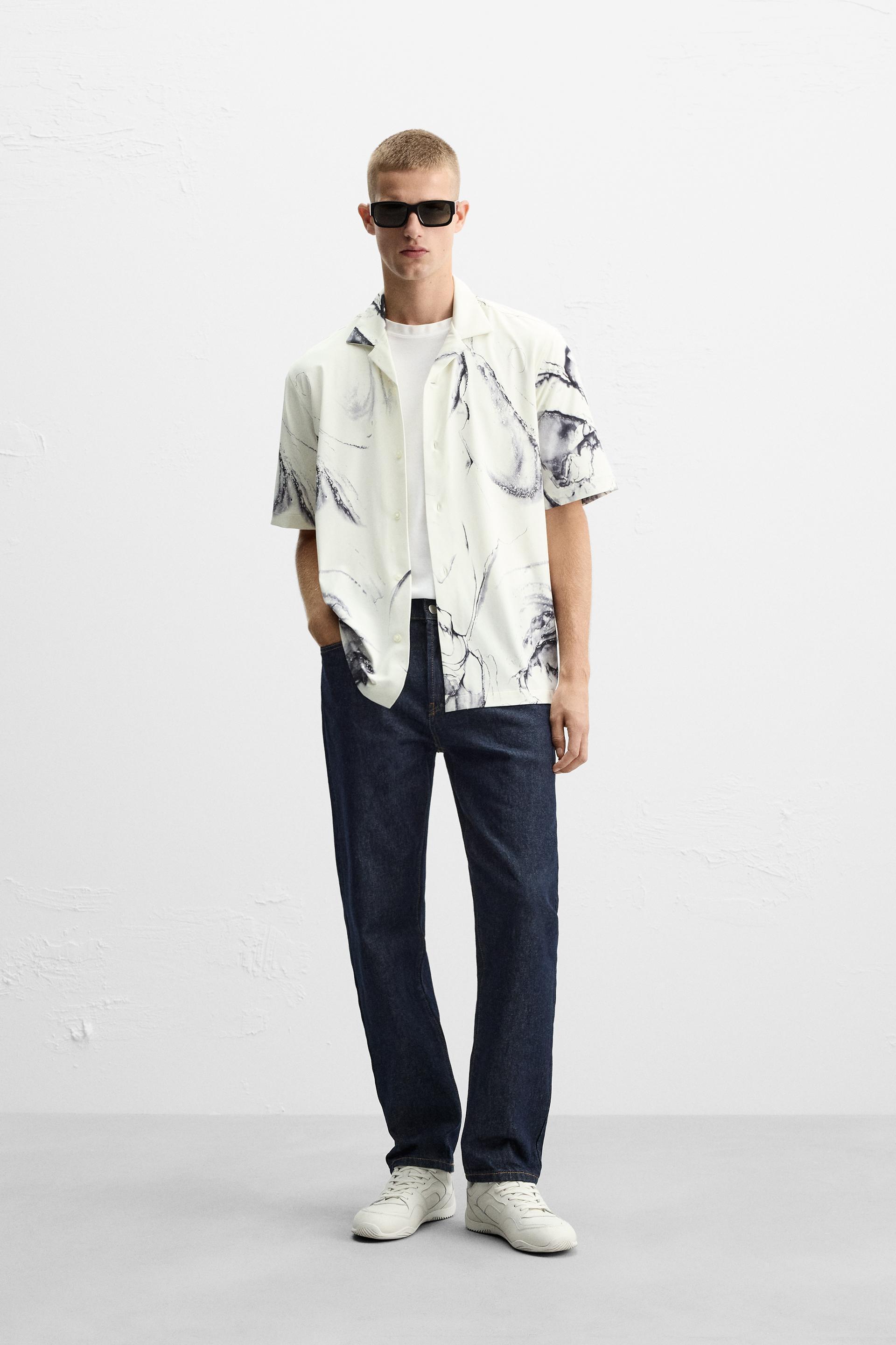 ABSTRACT PRINT STRETCH SHIRT Product Image