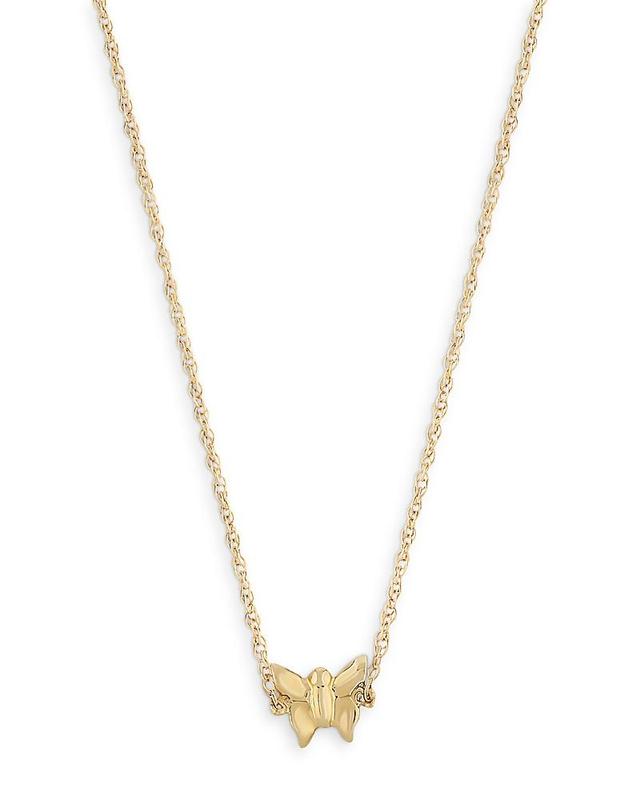 Moon & Meadow 14K Yellow Gold Butterfly Pendant Necklace, 18 Product Image