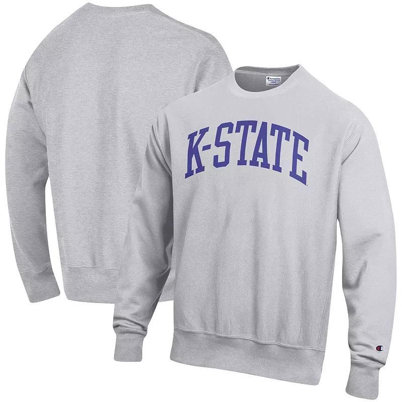 Mens Champion Heathered Gray Kansas State Wildcats Arch Reverse Weave Pullover Sweatshirt Product Image