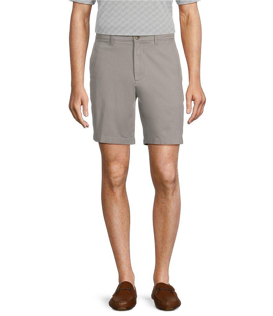 Roundtree & Yorke Casuals Straight Fit Flat Front 8#double; Inseam Chino Shorts Product Image