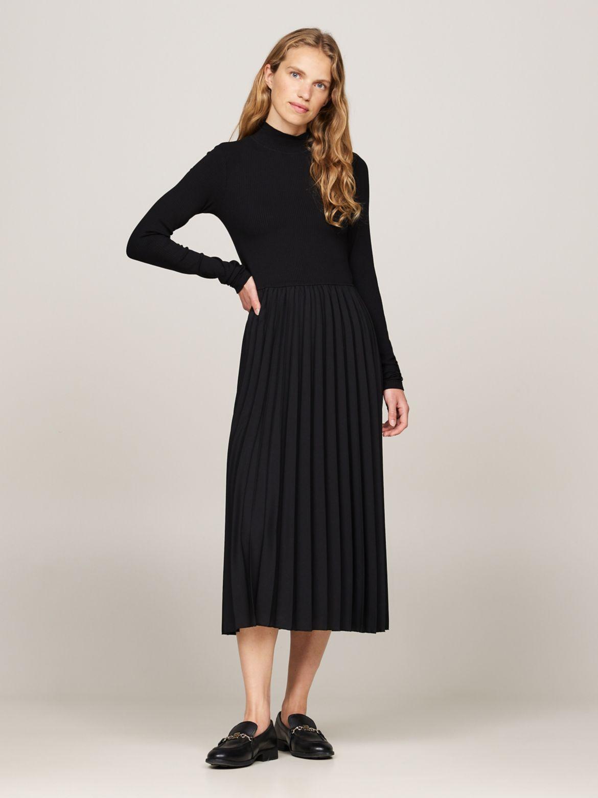 Tommy Hilfiger Women's Pleated Mockneck Midi Dress Product Image