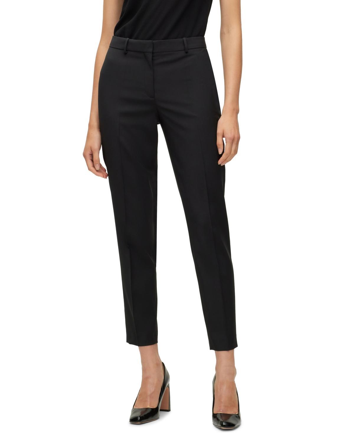 Women's Wool Regular-Fit Cropped Pants Product Image