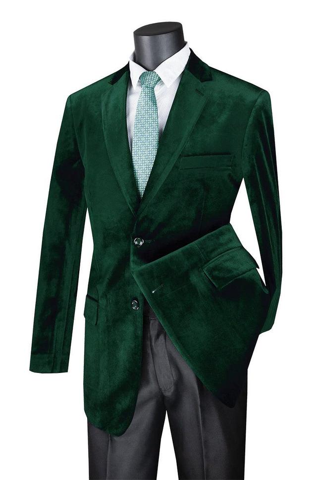 Velvet Regular Fit Fashion Jacket in Emerald Product Image