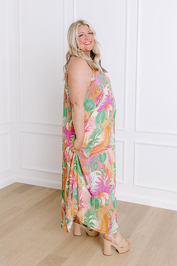 Tropical Cabana Chiffon Maxi Dress Curves Product Image