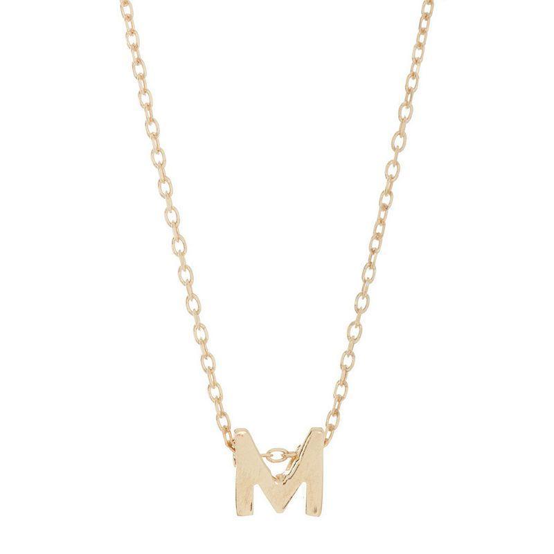 Adornia 14k -Plated Mini Initial Pendant Necklace, 16 + 2 extender - M Product Image