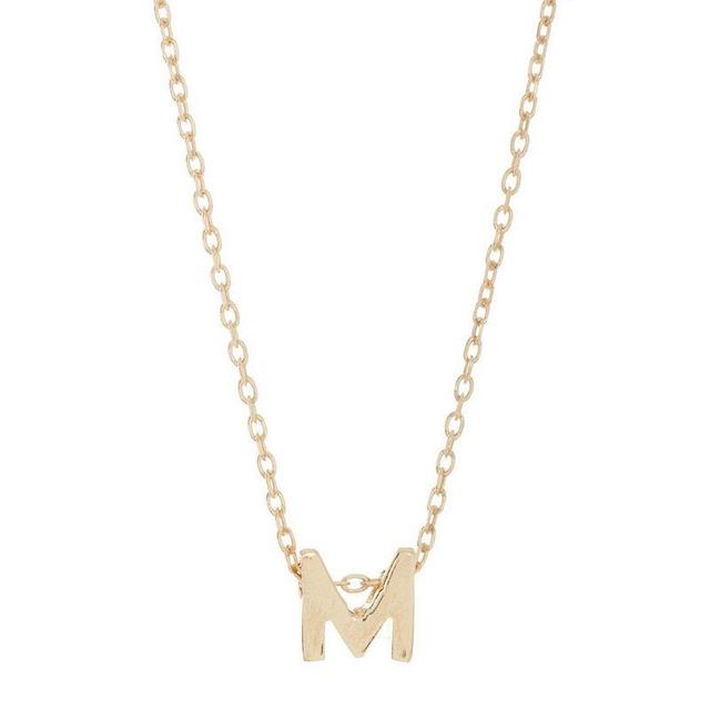 Adornia Mini Initial Pendant Necklace, Womens, Gold Tone K Product Image