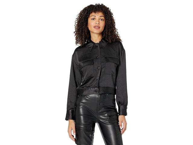 BCBGMAXAZRIA Satin Button-Down Jacket Women's Jacket Product Image