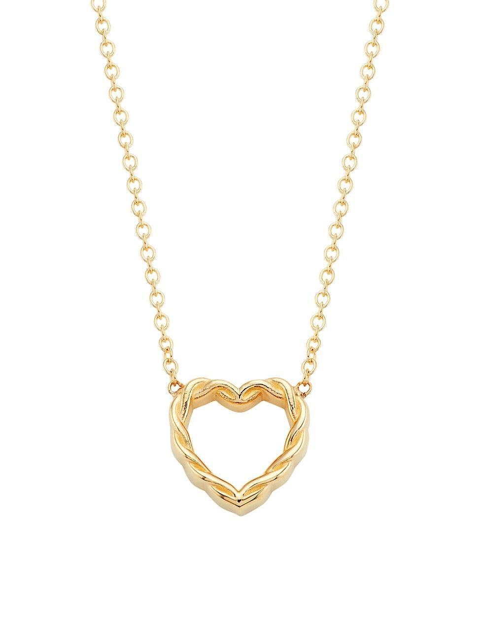 Womens Feel The Love 14K Gold Open Twisted Heart Necklace Product Image