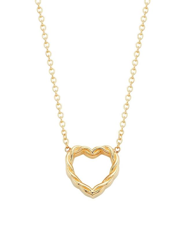 Womens Feel The Love 14K Gold Open Twisted Heart Necklace Product Image