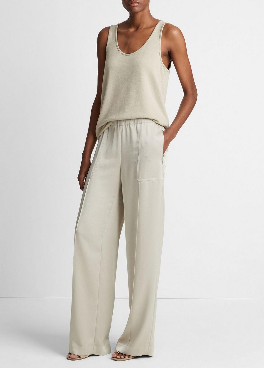 Shiny Wide-Leg Pull-On Pant Product Image