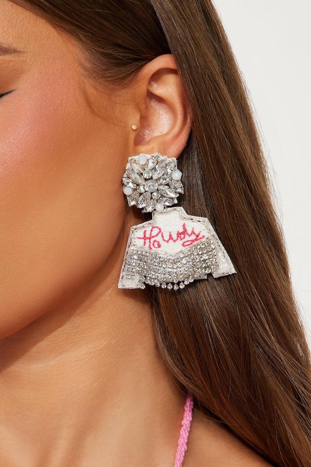 Howdy Partner Earrings - White Product Image