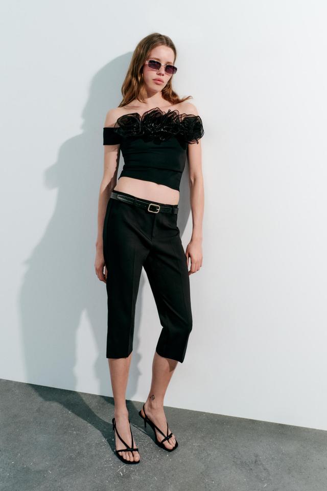 FLORAL ORGANZA CROP TOP Product Image