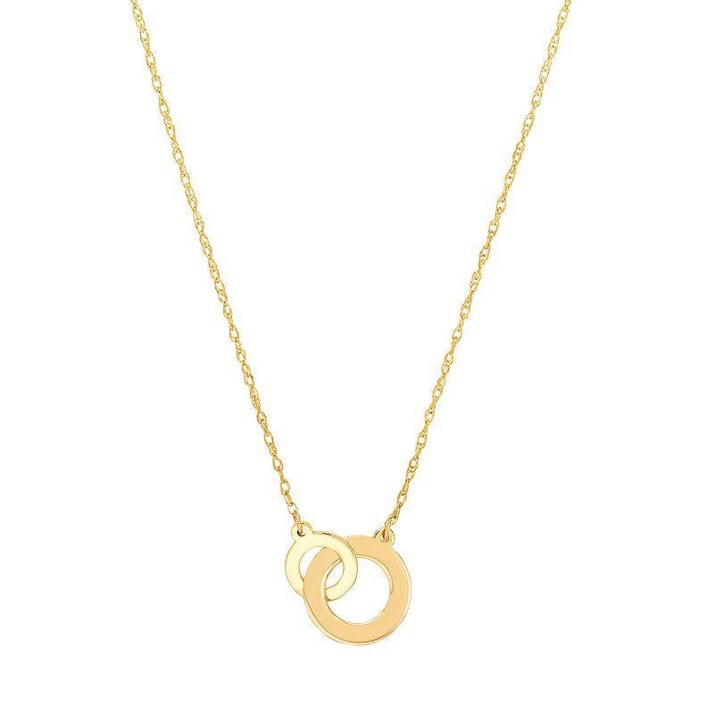 14k Gold Interlocking Circle Necklace, Womens Product Image