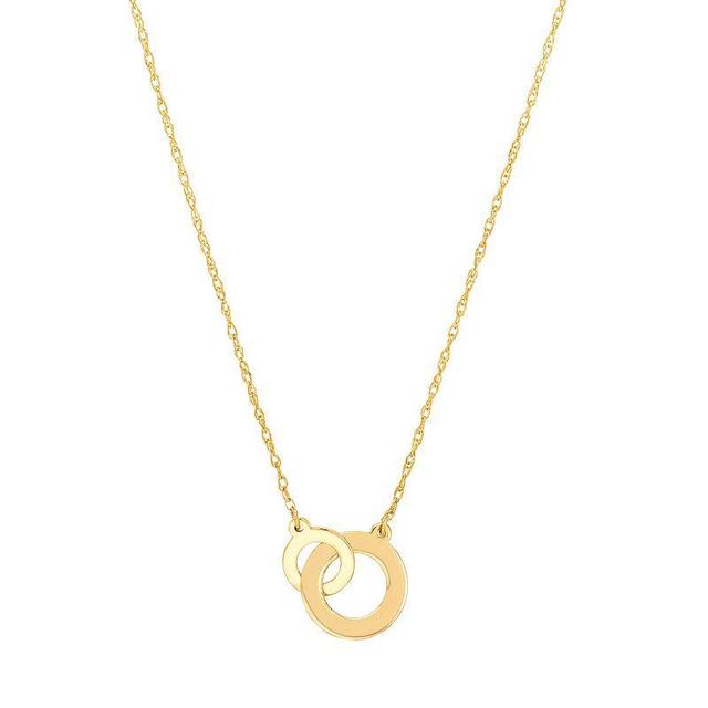 14k Gold Interlocking Circle Necklace, Womens Product Image