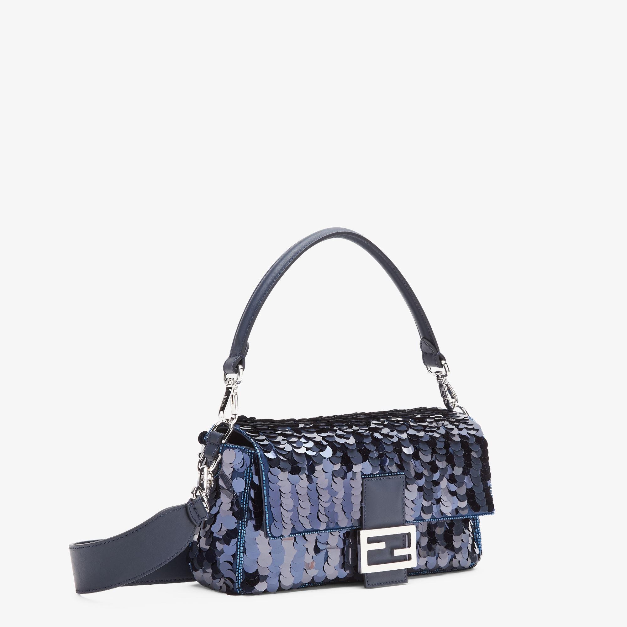 BaguetteDark and mid blue sequin bag Product Image