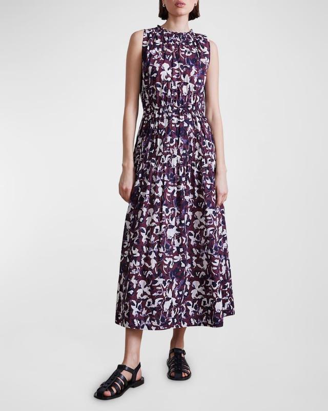 Arte Floral-Print Organic Cotton Midi Dress Product Image