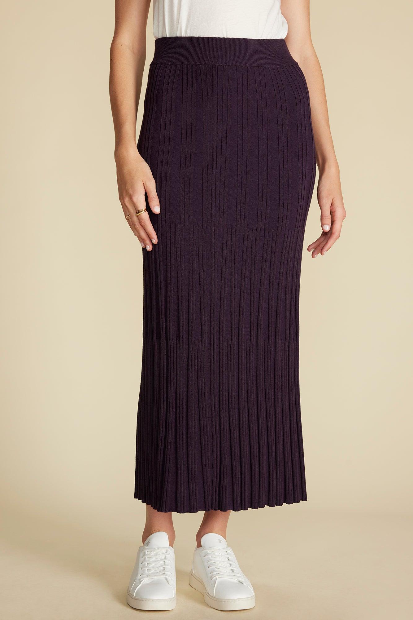 Cerise Knit Midi Skirt - Purple Fig product image