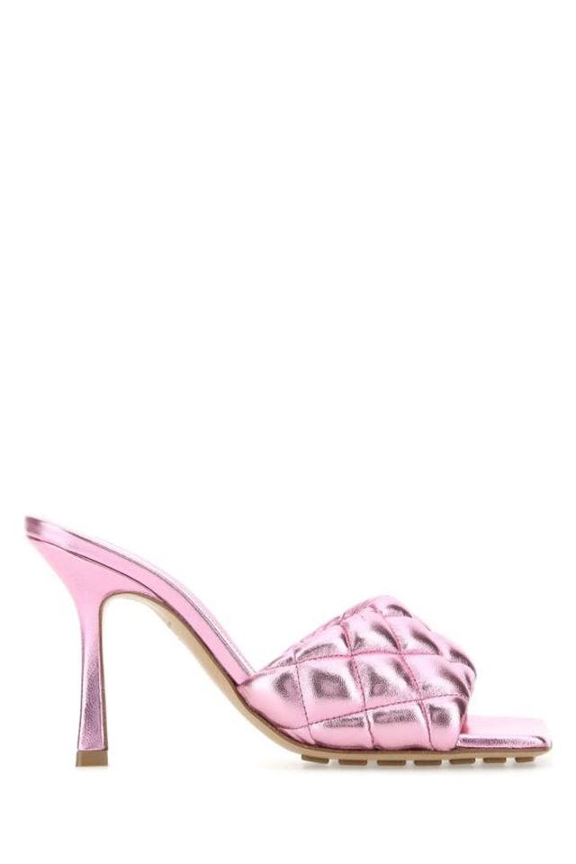 BOTTEGA VENETA Quilted Square Toe Sandals In Pink Product Image